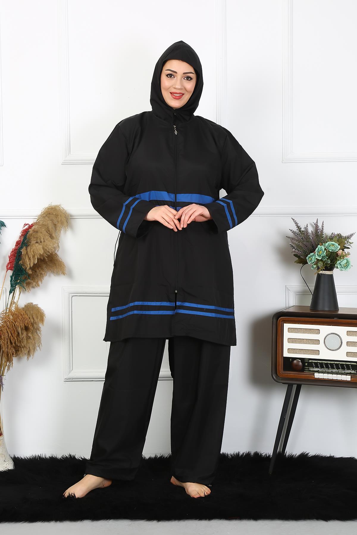 Büyük Beden Tesettür Mayo 7XL-8XL-9XL-10XL Siyah 55011 SİYAH