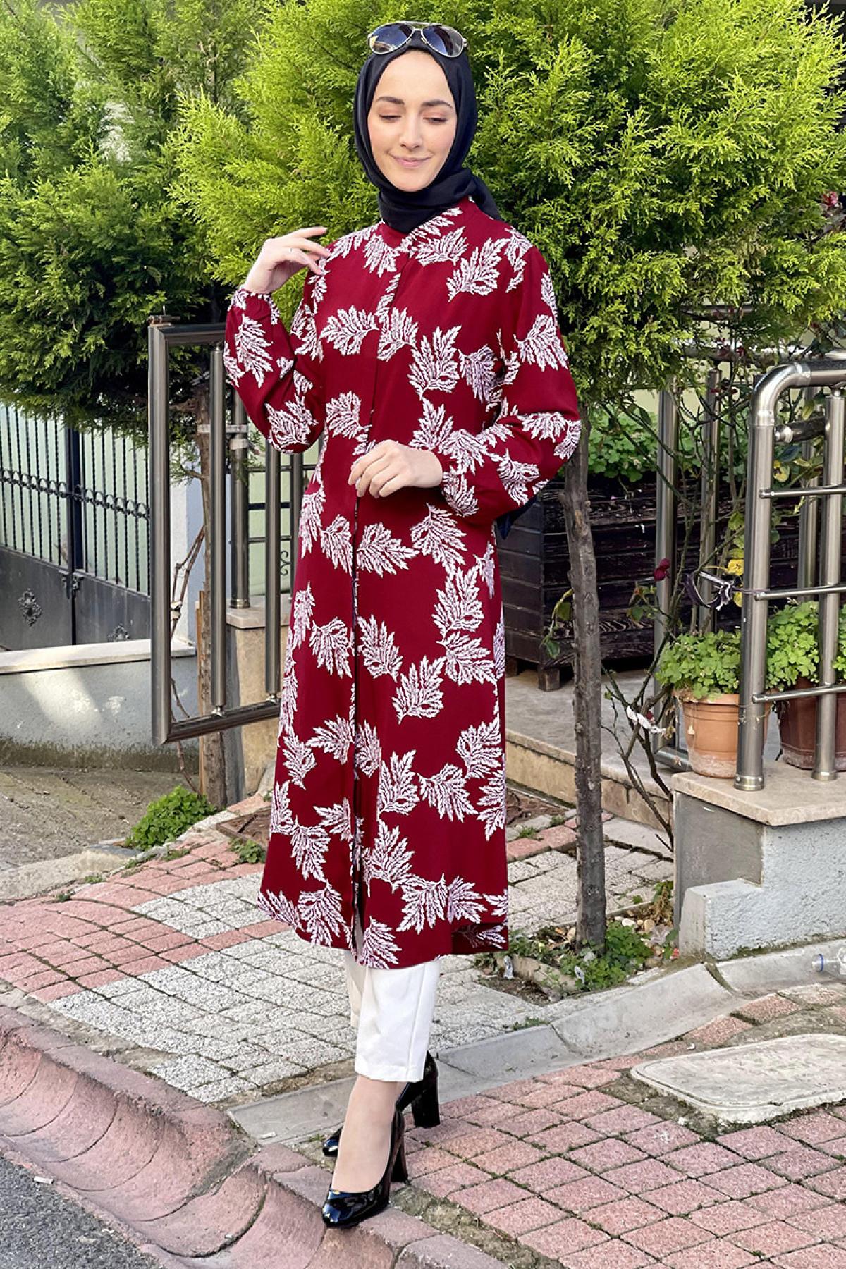 Desenli Tunik BORDO