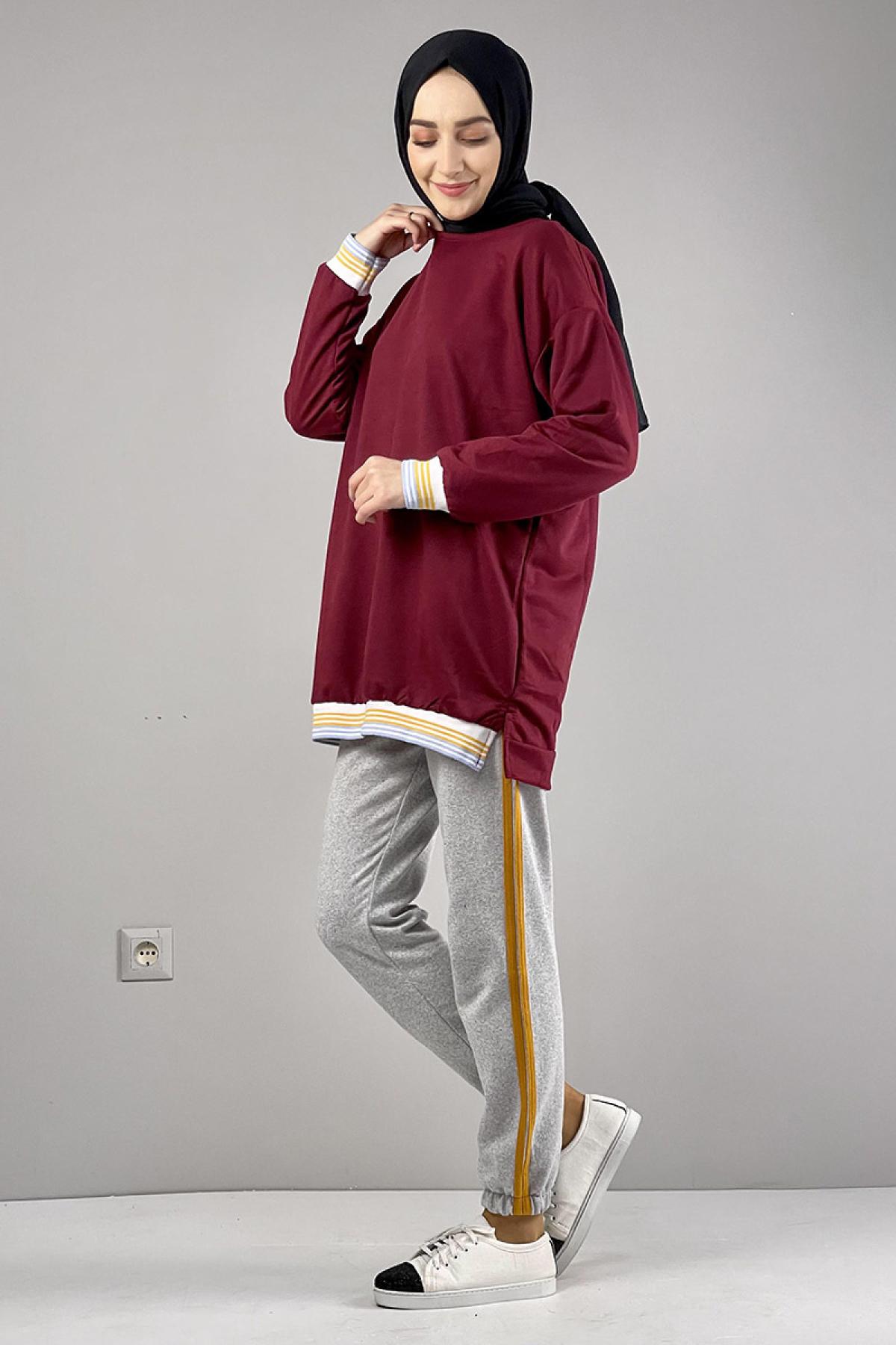 Desenli Tunik BORDO