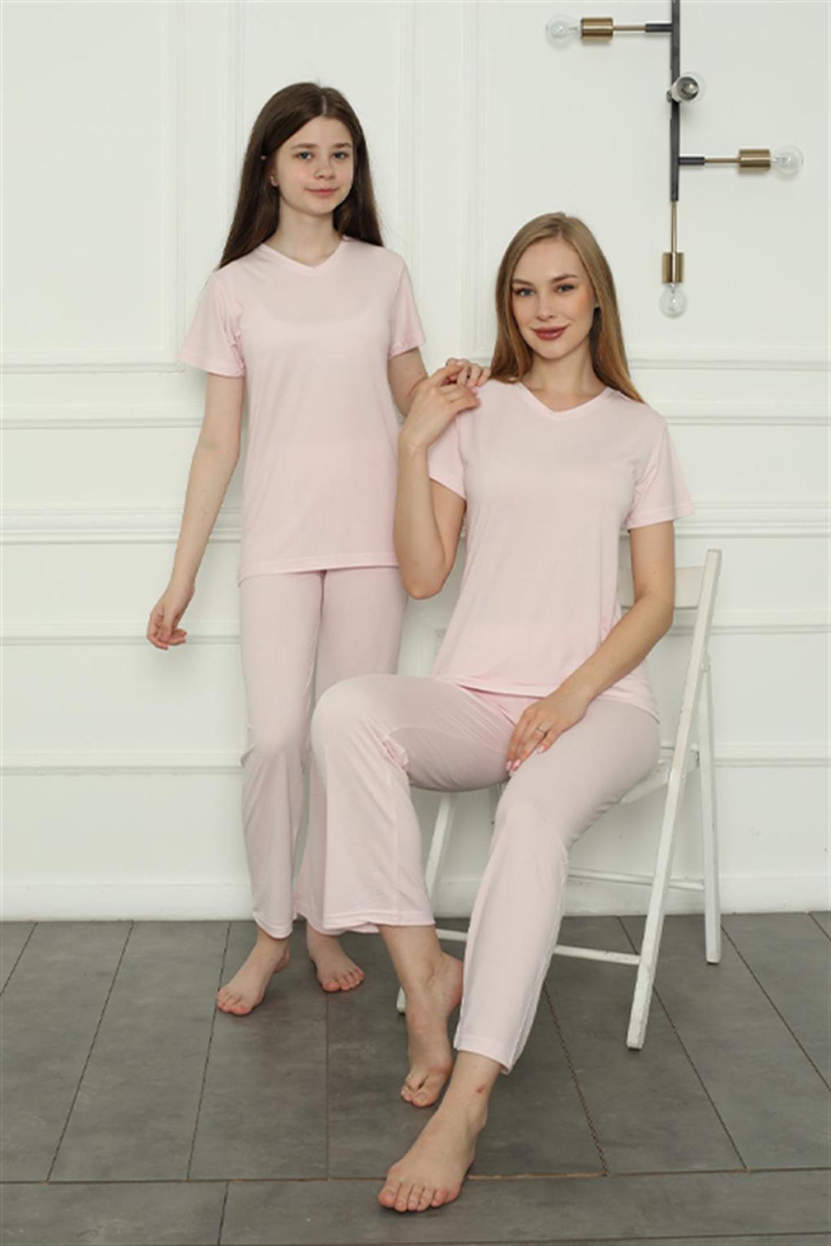 Anne Kız Aile Penye Pijama Takım Ayrı Ayrı Satılır. Fiyatları Farklıdır 50107 Pembe