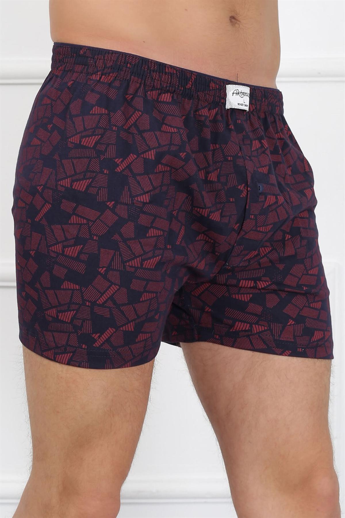 Erkek Penye Boxer 40091 Bordo - Lacivert