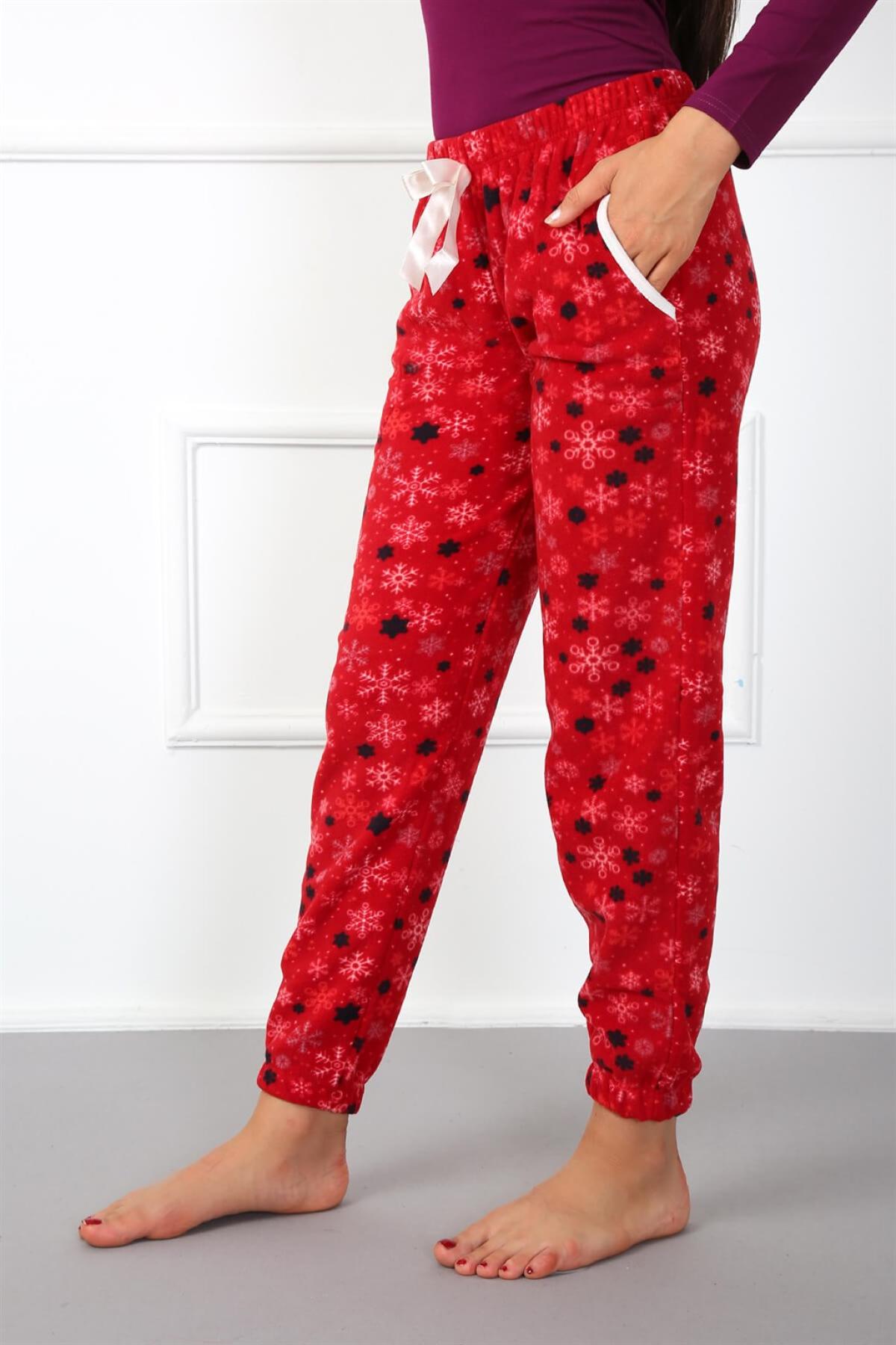 Bayan Welsoft Polar Tek Alt Pijama 210040 Kırmızı