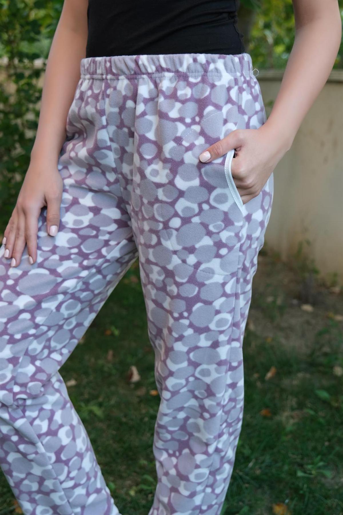 Kadın Welsoft Polar Tek Alt Pijama 210055 Mor