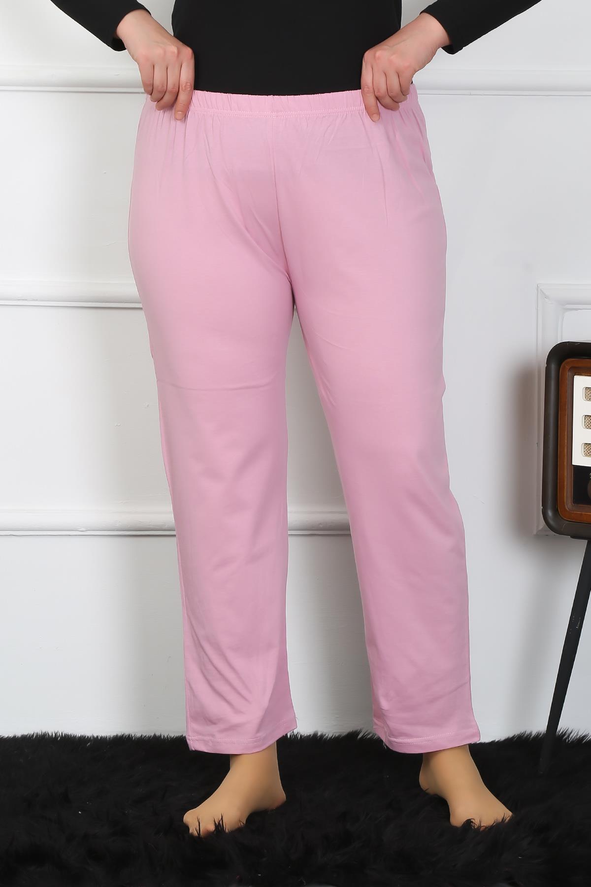 Kadın Büyük Beden Pembe Tek Alt Pijama 27505 PEMBE