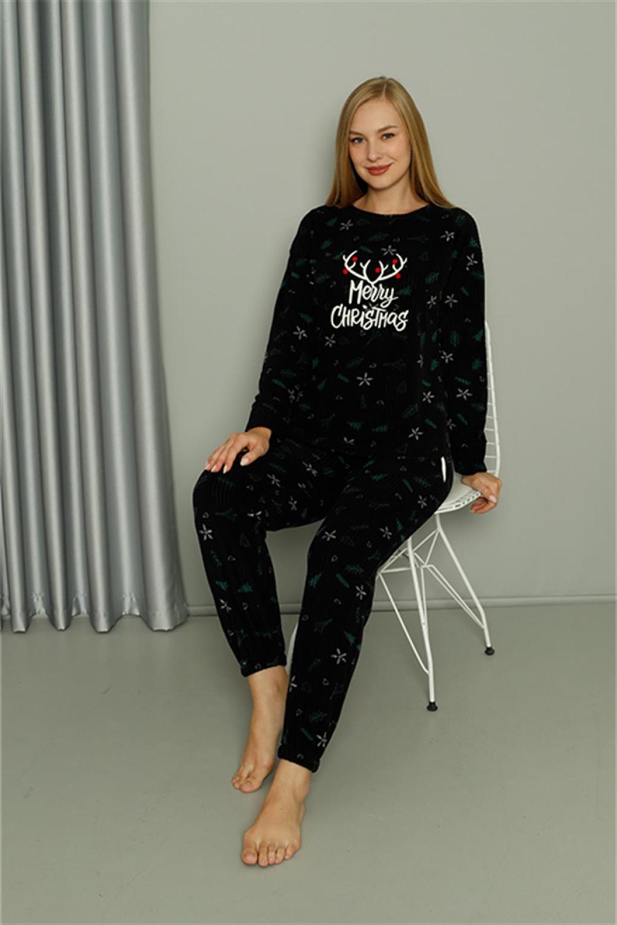 Welsoft Polar Kadın Pijama Takımı 8514 Siyah