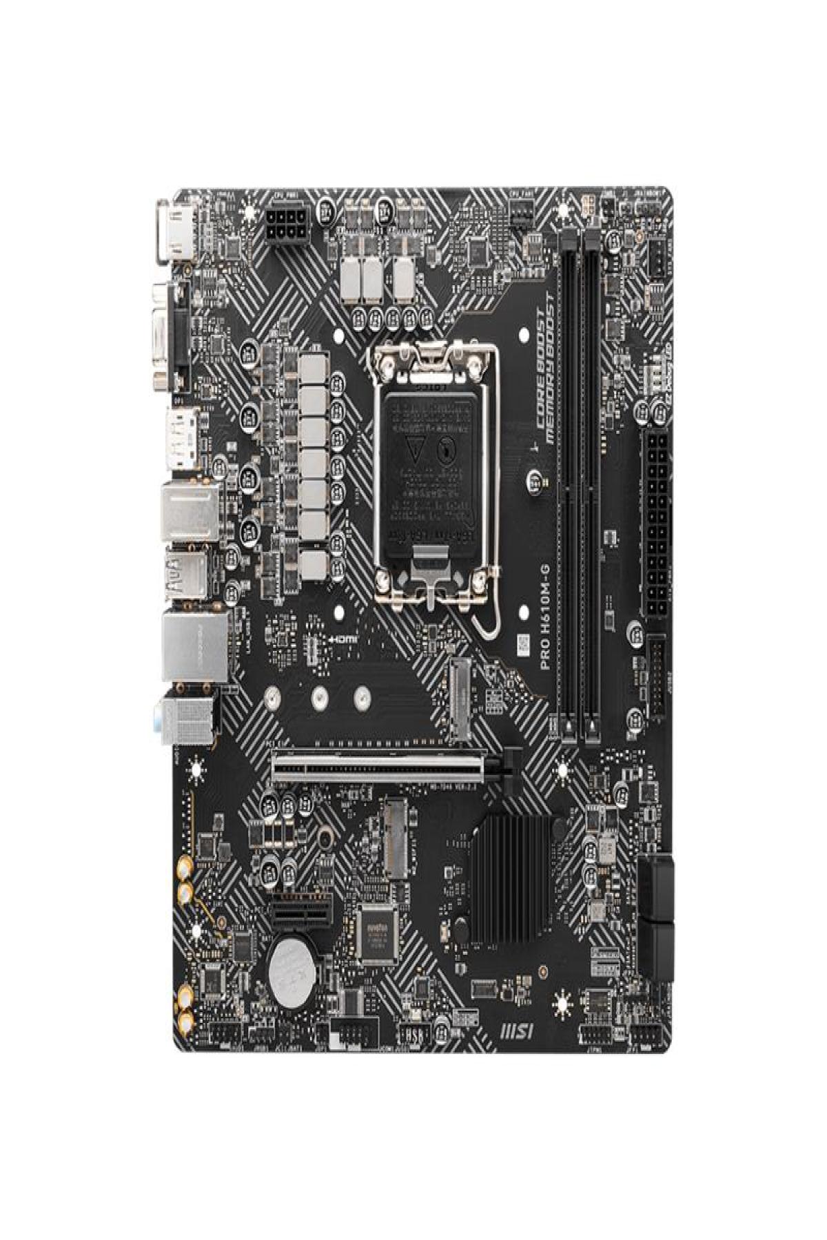 MSI PRO H610M G DDR5 5600MHZ 1XVGA 1XHDMI 1XDP 1XM.2 USB 3.2 MATX 1700P (12. / 13. VE 14. NESİL İŞLEMCİ UYUMLU)