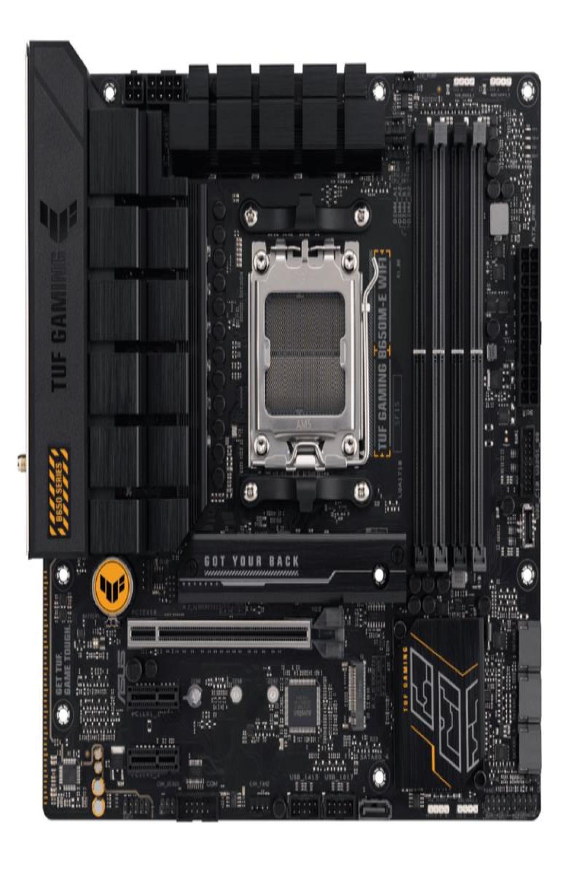 ASUS TUF GAMING B650M E WIFI DDR5 6400MHZ 1XHDMI 2XDP 2XM.2 USB 3.2 MATX AM5 ( AMD AM5 7000 SERİSİ İŞLEMCİ İLE UYUMLU)