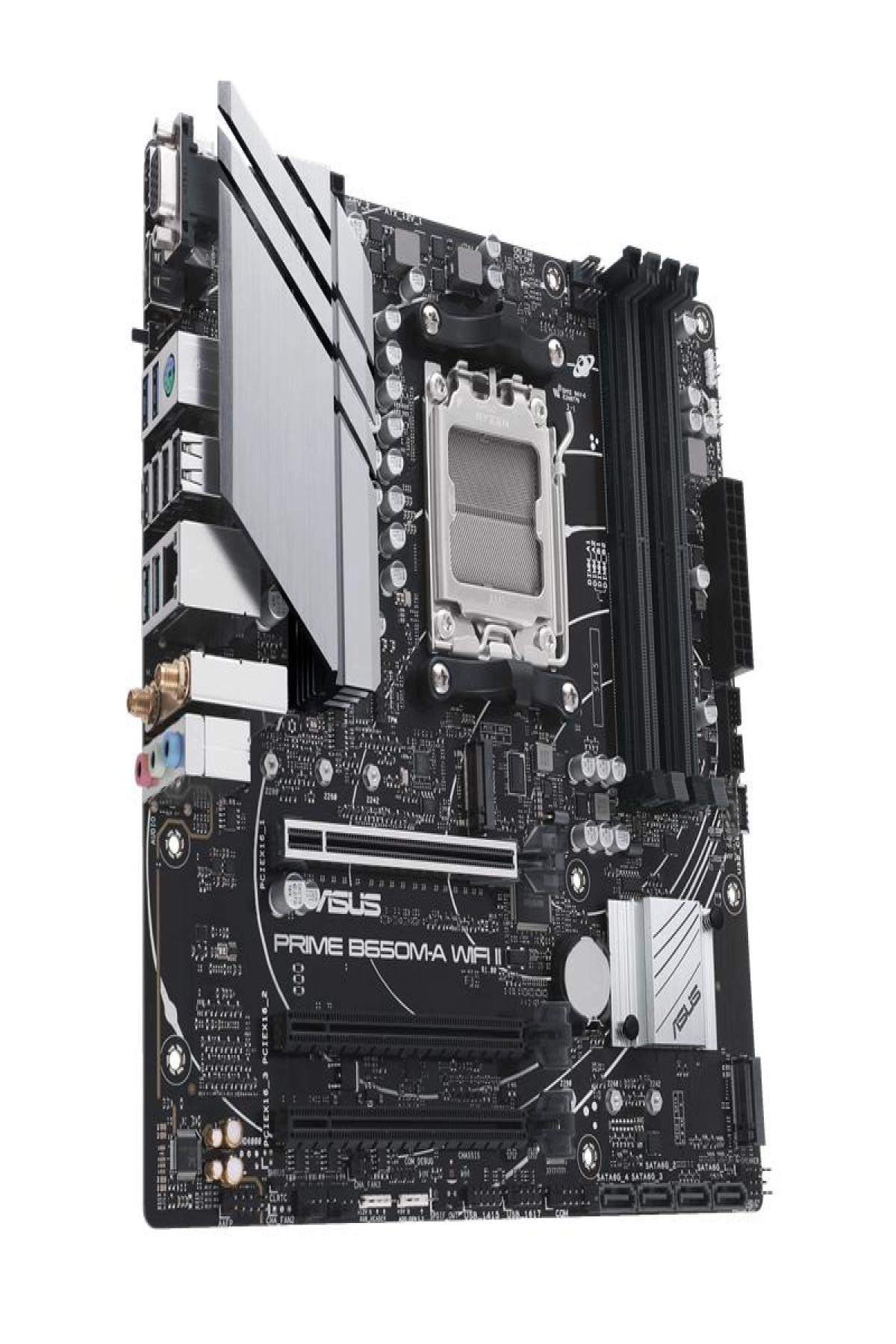 ASUS PRIME B650M A WIFI II DDR5 6400MHZ 1XVGA 1XHDMI 1XDP 2XM.2 USB 3.2 MATX AM5 ( AMD AM5 7000 SERİSİ İLE UYUMLU )