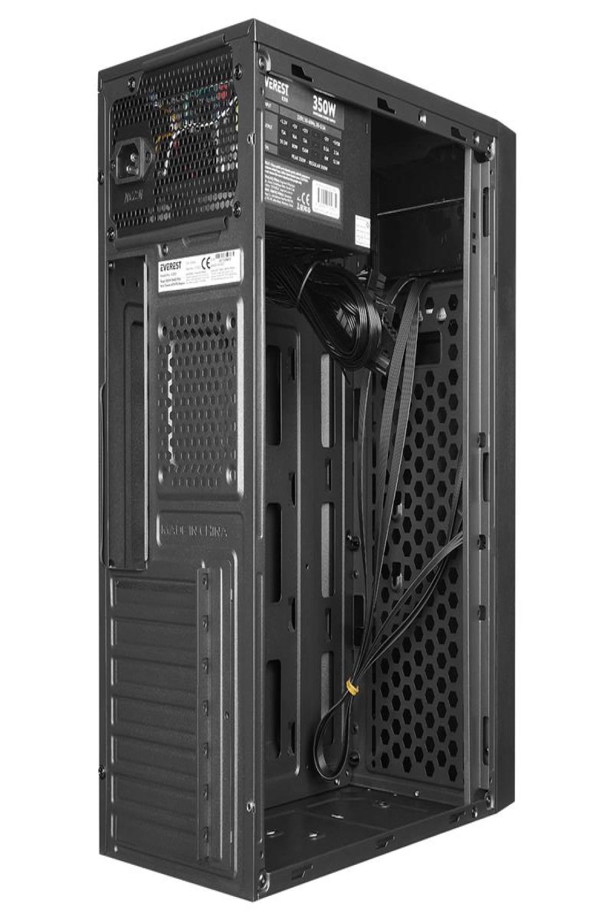 EVEREST K310 PEAK 350W SMD PSU 2*USB2.0+HD AUDİO MİD TOWER KOMPAKT TASARIM ATX PC KASASI